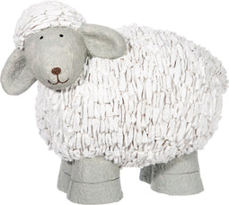 J-Line figuur Schaap - polyresin - wit/grijs - large