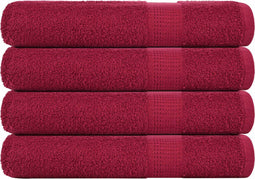 vidaXL - Saunahanddoeken - 4 - st - 80x200 - cm - 360g/m² - 100% - katoen - bordeauxrood