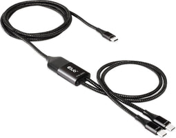 CLUB3D CAC-1527 - USB Type-C Y charging kabel - 2x USB Type-C max. 100W 1.83m zwart