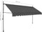 vidaXL - Luifel - handmatig - uitschuifbaar - met - LED - 400 - cm - antracietkleurig