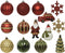 Kerstballen Mixdoos 25 st. | Rood/Groen/Goud