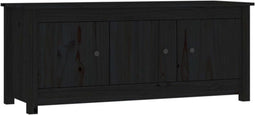 vidaXL - Schoenenkast - 110x38x45,5 - cm - massief - grenenhout - zwart