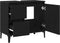 vidaXL - Wasbakkast - Zwart - Eiken - 65x33x60 - cm - Bewerkt - Hout