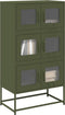 vidaXL - Hoge - kast - 68x39x123 - cm - staal - olijfgroen