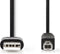 Nedis USB-Kabel - USB 2.0 A Male naar USB 2.0 B Male - 3 m - Vernikkeld - Zwart