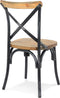 Alterego Ranch - Zwarte Houten Keukenstoel - Verouderde Walnoten Afwerking - 50x47x89cm