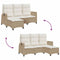 vidaXL - Verstelbare - tuinbank - met - kussens - L-vormig - beige - poly - rattan