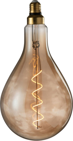 J-Line ledlamp Smokey ps52 Spiral e27 - glas - transparant