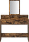 vidaXL - Kaptafel - met - Lades - Gerookt - Eiken - 100x41x140 - cm