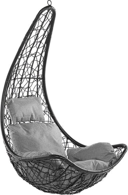 Beliani ATRI - Hangstoel - Zwart - PE rotan