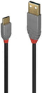 Lindy 36886 - USB 2.0 kabel - USB-A naar USB-C - 1 m - Zwart
