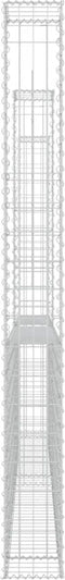 vidaXL - Schanskorf - U-vormig - met - 3 - palen - 260x20x200 - cm - ijzer