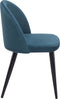 VISALIA - Eetkamerstoel - Blauw - Fluweel