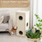 Coast Krabton 4-Laags - Kattenhuis met 3 Holen en Kussens 40 x 40 x 99 cm - Naturel