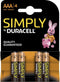 Duracell Plus 100 - Alkalinebatterijen AAA - Tot 100% extra levensduur (4 stuks)