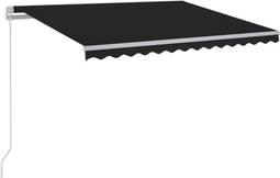 vidaXL - Luifel - handmatig - uittrekbaar - met - LED - 450x350 - cm - antracietkleur