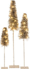 J-Line Kerstboom - metaal - bruin/camel - LED lichtjes - large