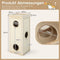 Coast Krabton 4-Laags - Kattenhuis met 3 Holen en Kussens 40 x 40 x 99 cm - Naturel