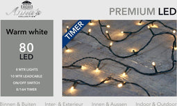3 stuks Kerstverlichting buiten 80 lampjes warm wit