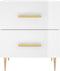 vidaXL - Nachtkastjes - 2 - st - 40x35x47,5 - cm - bewerkt - hout - hoogglans - wit