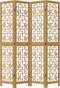 vidaXL - Kamerscherm - met - 4 - panelen - massief - paulowniahout - bruin