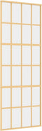 vidaXL - Schuifdeur - 76x205 - cm - helder - ESG-glas - en - aluminium - goudkleurig