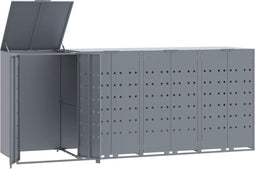 vidaXL - Containerberging - voor - 4 - containers - 276x79x117 - cm - staal - grijs