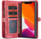 Caseme - vintage 2 in 1 portemonnee hoes - Geschikt voor iPhone 11 Pro - Rood