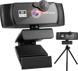 Audyn Webcam - 5MP - 2K Full HD - Ruisonderdrukkende Microfoon - Zwart