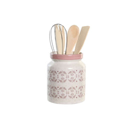 Pot voor Keukengerei DKD Home Decor Metaal Dolomite Hout MDF 12 x 12 x 22 cm
