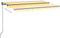 vidaXL - Luifel - handmatig - uittrekbaar - met - LED - 450x350 - cm - geel - en - wit