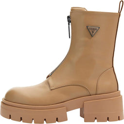 Guess Leila - Veterboots - Driehoekig logo en ritssluiting - Beige - Maat 41