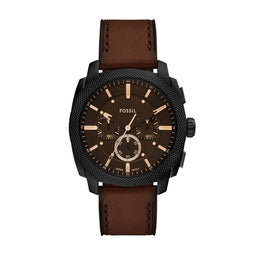Fossil FS6101 - Polshorloge - Chronograaf 44mm - Bruin leren band