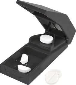 VITILITY Tabletsplijter - Zwart - Pillendoosje - Pillensnijder