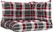 vidaXL - Palletkussens - 3 - st - ruitpatroon - stof - rood