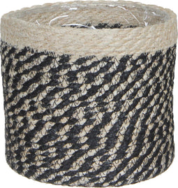 Mica Decorations Bonaparte Plantenmand - H20 x Ø20 cm - Jute - Zwart