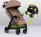 Lionelo Ingrid - Buggy - Auto-Folding Systeem - 360° EVA Wielen - XXL Luifel UPF50+ - Beige