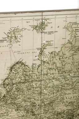 J-Line Wereldkaart Metaal Wit/Khaki