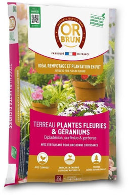 Grond voor bloeiende planten en geraniums - OF BRUIN - OBRTGER35N - 35 L