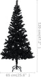 vidaXL - Kunstkerstboom - met - verlichting - en - kerstballen - 120 - cm - PVC - zwart
