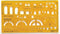 Aristo architecten combisjabloon I - schaal 1:50 - met inktnoppen - oranje transparant - AR-5060