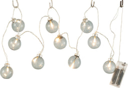 J-Line Slinger 10 Ballen+ Led Effen Glas Donker Grijs - Tuinverlichting 165.00 x 4.50 x 4.50 cm