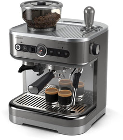 Philips Barista Brew PSA3228/01 - Semi-automatische espressomachine - Dubbel bonenreservoir 280 g - Zilver