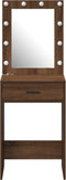 vidaXL - Kaptafel - met - LED - Verlichting - - - Bruin - Eik - 50x41x135 - cm