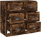 vidaXL - Dressoir - 70x35,5x67,5 - cm - bewerkt - hout - gerookt - eikenkleurig