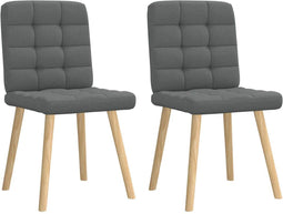 vidaXL - Eetkamerstoelen - 2 - st - stof - donkergrijs