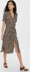 Vero Moda VMVICA - Jurk - Lange jurk met knopen en knoopriem - Maat M