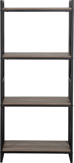 FORRES - Boekenkast - 4 planken - Donkere houtkleur - Spaanplaat