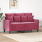 vidaXL - Tweezitsbank - 120 - cm - fluweel - wijnrood