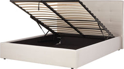 LORIENT - Bed met opbergruimte - Beige - 160 x 200 cm - Polyester
